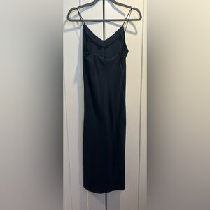 NWT Goop navy silk sheath/slip dress, size 0.